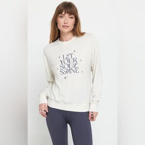 Spiritual Gangster Graphic Crewneck - Let Your Soul Shine - Cream/Ivory M